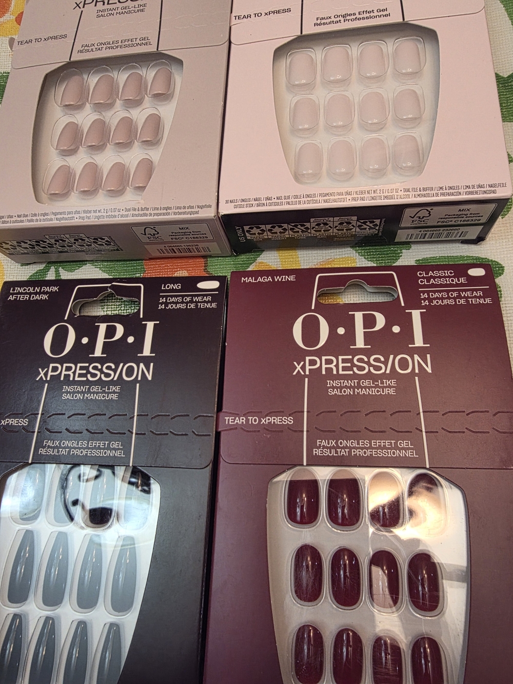 OPI xPRESS/ON Press-On Nail Set in Burgundy and Soft Neutral Shades